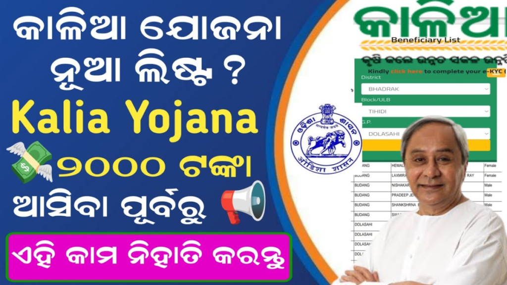 Kalia Yojana Beneficiary New List